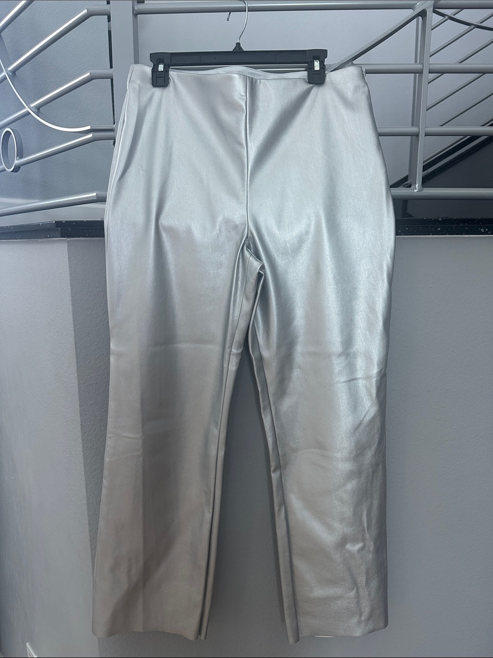 Vince Camuto Metallic Silver coated Women's Straight-Leg Pants size 12